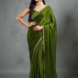 LOROFY Embellished Beads and Stones Chanderi Saree-picture-12