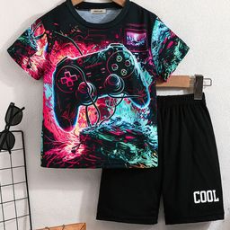 INCLUD Boys Printed Short Sleeves T-shirt With Shorts-picture-3
