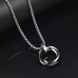 PASU FASHION Men Silver-Plated Round Pendants With Chains-picture-39