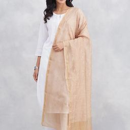 Fabindia Floral Embroidered Cotton Silk Dupatta With Thread Work-picture-28