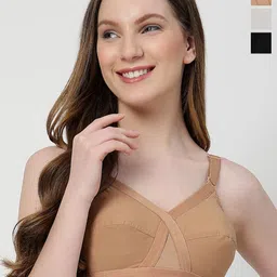 LILY Women Pack of 3 Full Coverage Cotton Minimizer Bra-16