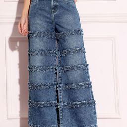 Miss Chase Galactic Pulse Women Wide Leg High-Rise Highly Distressed Heavy Fade Jeans-image-47
