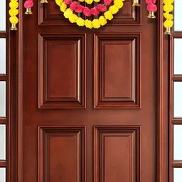 Nutts Bandhanwar Yellow & Pink Textured Marigold Toran-picture-33