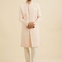 Manyavar Embroidered Mandarin Collar Sherwani Set-24