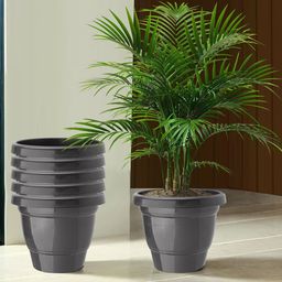 Kuber Industries Set Of 6 Black Planter With Pot-30
