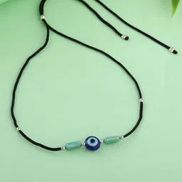 Estele Rhodium-Plated Artificial Beaded Evil Eye Anklets-image-86