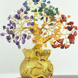 HINDCRAFT Multicoloured Feng Shui Crystals And Gemstones Tree Show Piece-picture-32