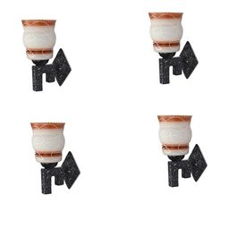 1ST TIME Brown & White Solid Glass Traditional Cylinder Wall Lamps Wall Lamps-picture-37