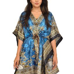 Exotic India Women Floral Printed Kaftan Dress-image-59