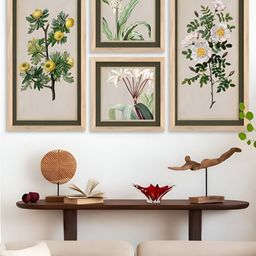 Kotart Brown Wood 4 Pieces Abstract Wall Paintings-picture-41