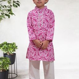 Cutiekins Boys Floral Printed Kurta with Pyjama-picture-45