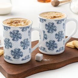 Larah by BOROSIL Novelty White 2 Pcs Printed Opalware Matte Mugs 280 Ml-picture-47