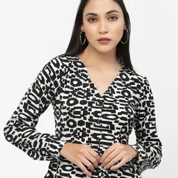 DELIS Print Georgette Peplum Top-picture-4