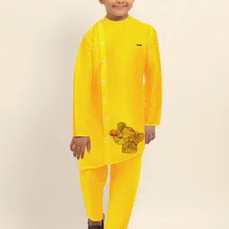 DEVOILER Boys Animal Printed Mandarin Collar Straight Kurta-38