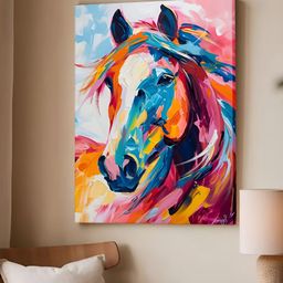 Art Street Pink & Blue Birds And Animals Canvas Wall Art-picture-51