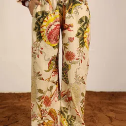 KAORI BY SHREYA AGARWAL Women Floral Printed High-Rise Trousers-image-33