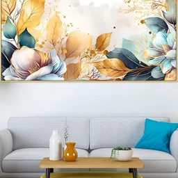 DEKORSTATION Blue & Beige Painted Wooden Wall Art-image-67