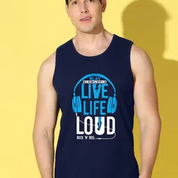 SLOWLORIS Printed Super Combed Cotton Gym Vest VSL26 LOUD NAVY-image-34