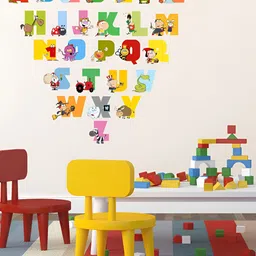 LANSTICK Yellow & Green Splash-Proof Eco-Friendly Alphabet Wallpaper-image-29