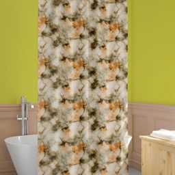 ArtzFolio White & Green Abstract Printed Waterproof Shower Curtain-15