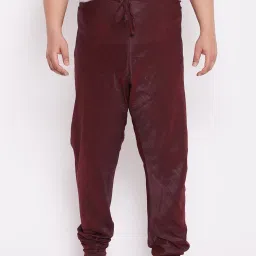 Vastramay Plus Men's Wine Silk Blend Pyjama Men Pyjama-image-14