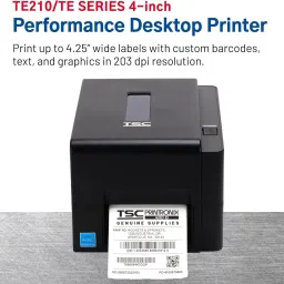 TSC TE 210 Barcode & Label Printer Thermal Printer with USB/Ethernet Connectivity Single Function Monochrome Thermal Transfer Printer image 2