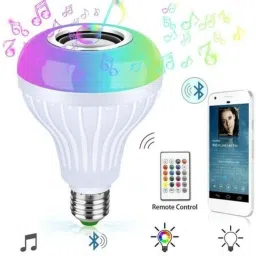 RKR Multicolor smart led music light bulb with Bluetooth remote controller Smart Bulb image 2