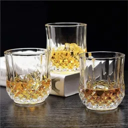 (Pack of 6) Crystal Diamond Whiskey Glass | Unique Cool Whiskey Glasses Set for Scotch | Bourbon | Vodka | Liquor | Water Glass | Juice Glass | Wine Drink Glass | Crystal Glass | ( Set of 6 & 310 ml ) Glass Set Whisky Glass-image-22