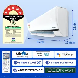 panasonic Convertible 7-in-1 with Additional AI Mode Cooling 2023 Model 1 Ton 5 Star Split Inverter with 4 Way Swing, nanoe-X Air Purification Technology AC with Wi-fi Connect- White image 3