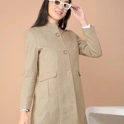 Polyester Solid Coat For Women-image-86