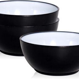 Plastic Mixing Bowl Desire Double Color Snacks Bowl, Microwave Safe, Serving Bowl, 500ml, 3 pc,Black-image-61