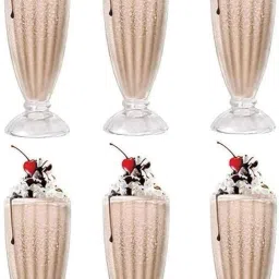 (Pack of 6) Hub Falooda Glass Mugs , Ice Cream Glass ,Juice Glass ,Water Glass ,Wine Glass Glass Set Water/Juice Glass-image-11