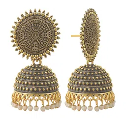 VAGHBHATT Gold-Plated Classic Jhumkas Earrings image 4