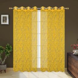 152 cm (5 ft) Polyester Transparent Window Curtain Single Curtain-image-40