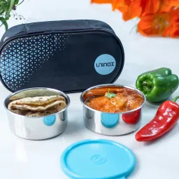 uninox Stainless Steel Tiffin Set of 2 Container 325 ml each Lunch Box 2 Containers Lunch Box image 2