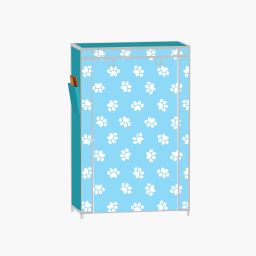 zofiy 5 Layer Baby Paw Print PP Collapsible Wardrobe image 4