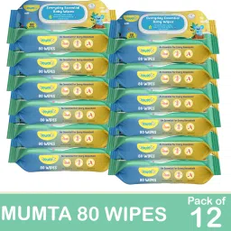 Soft Cleansing Baby Wipes with Aloe Vera & Vitamin E 80 Counts/Pack (Set of 12)-picture-23