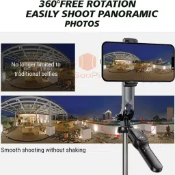 Soopii 69 inch Long Selfie Stick with 360° Rotating Tripod Stand, Aluminum MultiFunctional Bluetooth Tripod stand for smartphone, GoPro, Action Cameras, Perfect for Vlogging, Travel & Video Bluetooth Selfie Stick image 5
