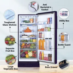 haier 190 L Direct Cool Single Door 5 Star Refrigerator with Base Drawerwith Large Storage Space1 Hour Icing Technology image 5