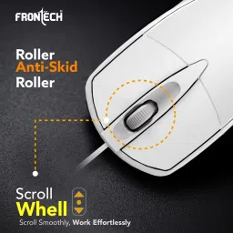 Frontech MS-0047W Ergonomic, High-Precision, Multi-Device Compatible Wired Ambidextrous Optical Mouse image 4