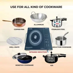 bajaj 2200 W Radiant Cooktop Jog Dial, Touch Panel image 5