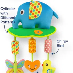 baby sparsh Soft Hanging Elephant Plush Rattle Toy for Babies – Colorful & Lightweight” Rattle image 2