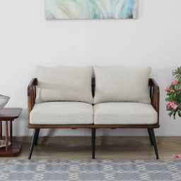 woodsworth from pepperfry Antibes Sheesham Wood 2 Seater Sofa In Scratch Resistant Rustic Teak Finish-picture-43
