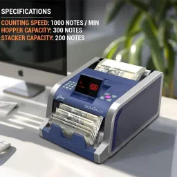 Godrej Crasader Fake note detector with money counting machine Countertop Counterfeit Currency Detector image 3