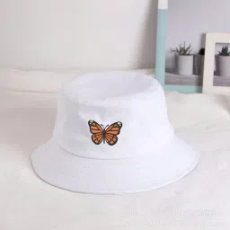 REFFER Cute butterfly cotton summer packable beach, traveling, bucket hat for women-image-52