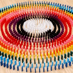 Wooden Rainbow Domino Building Blocks Toys For Children Dominoes Games Early Educational Toy ( 600 Piece )-image-8