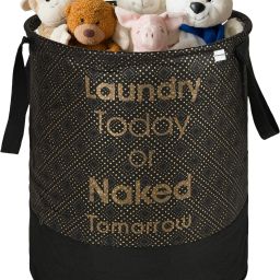 Cotton Dots Foldable 45L Toys Organizer for Kids Room | Black & Gold Storage Basket-26