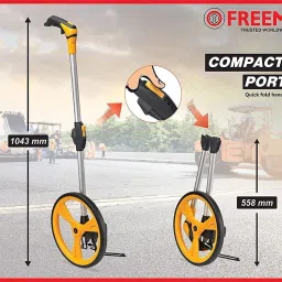 freemans MW-07 Foldable /Rodometer with High Traction PU Tire and Soft Grip Handle 10Km Single Unit Measuring Wheel image 2