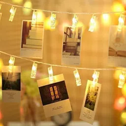20 LEDs 118 inch Yellow Steady Clip Rice Lights-0