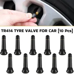 TR414 Tubeless Tyre Valve Stem Rubber Brass Snap Valve/Neck Stem for Car(10 Pcs) Tubeless Tyre Puncture Repair Kit-image-34